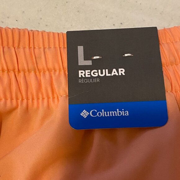 Columbia NWT, men's melon colored size L regular fit swim trunks with omni-shade - Picture 6 of 10
